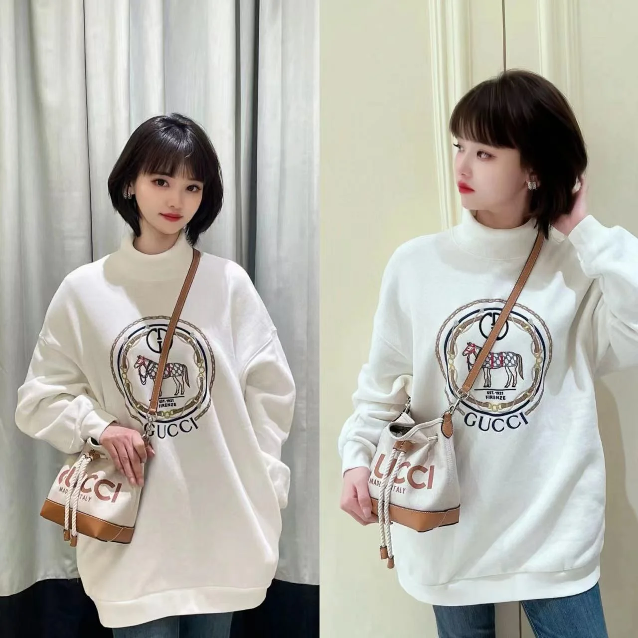 GUCCI帆布水桶包(小號)