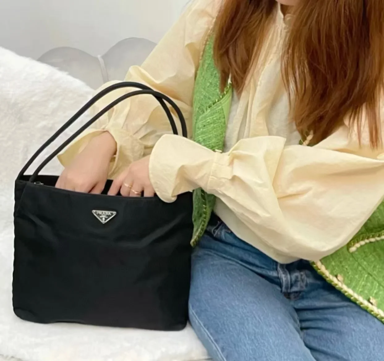 社團限定福利款-PRADA中古款托特包
