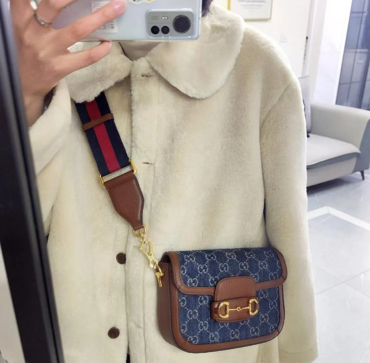 GUCCI迷你1955單寧牛仔包