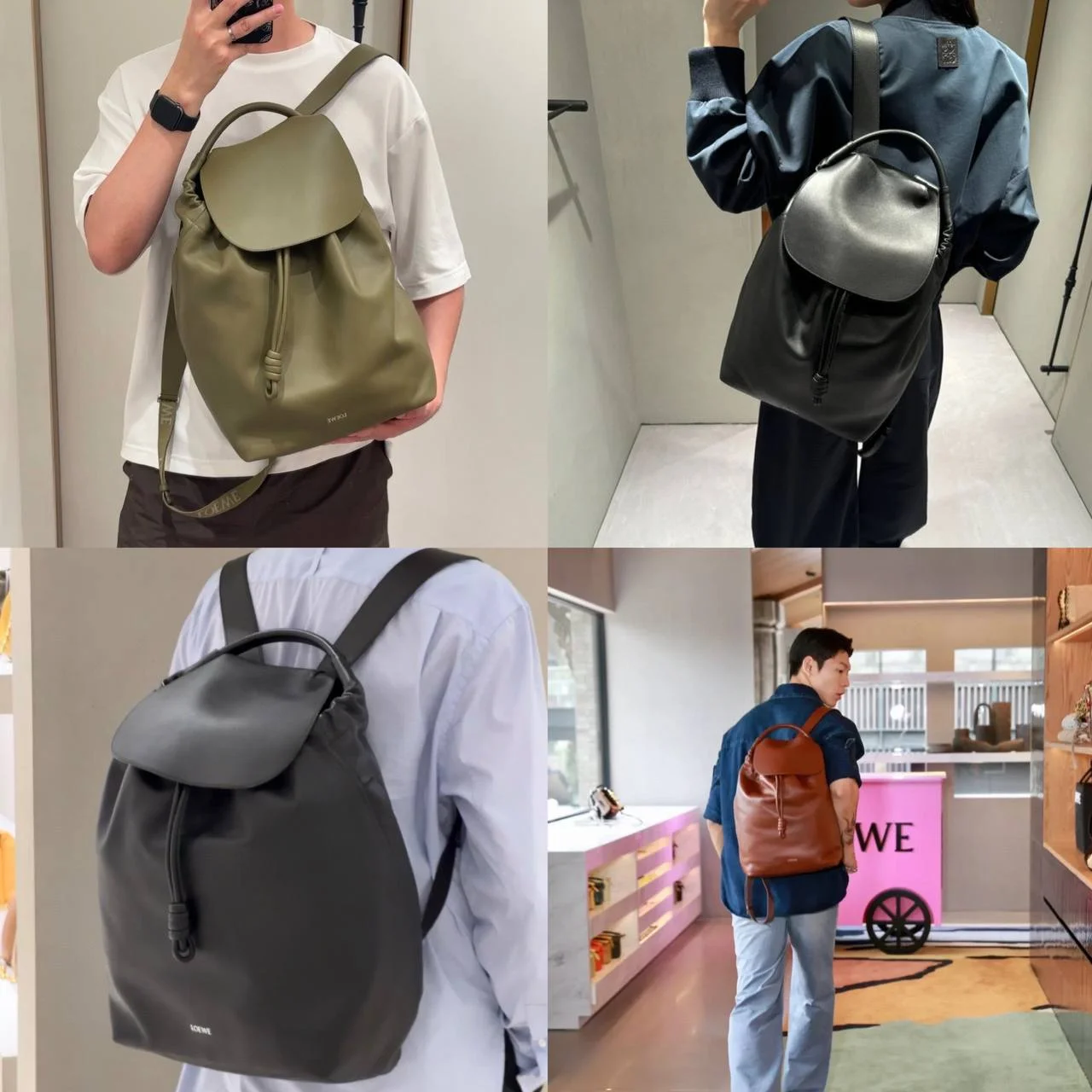 LOEWE全皮雙肩包