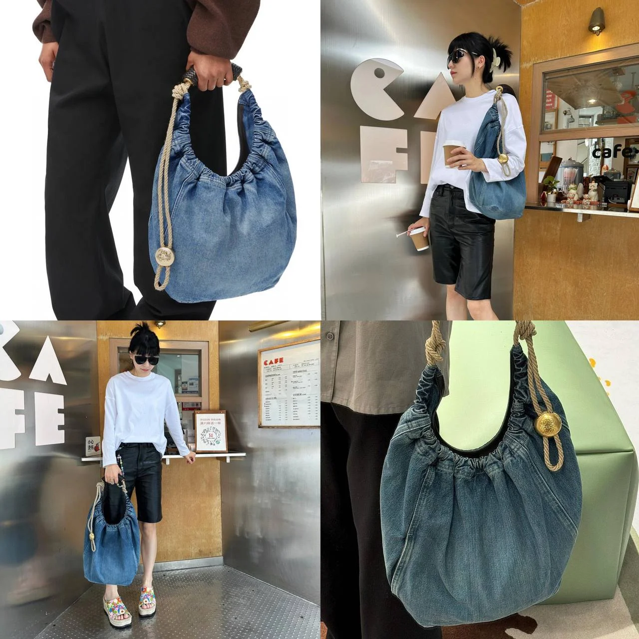LOEWE牛仔Hobo腋下包