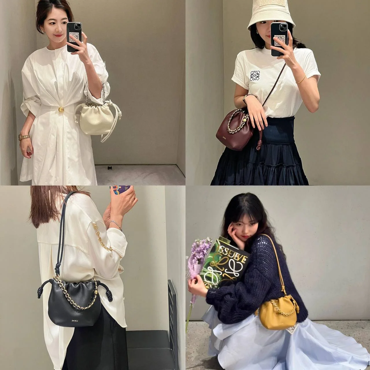 LOEWE小號福袋斜背包