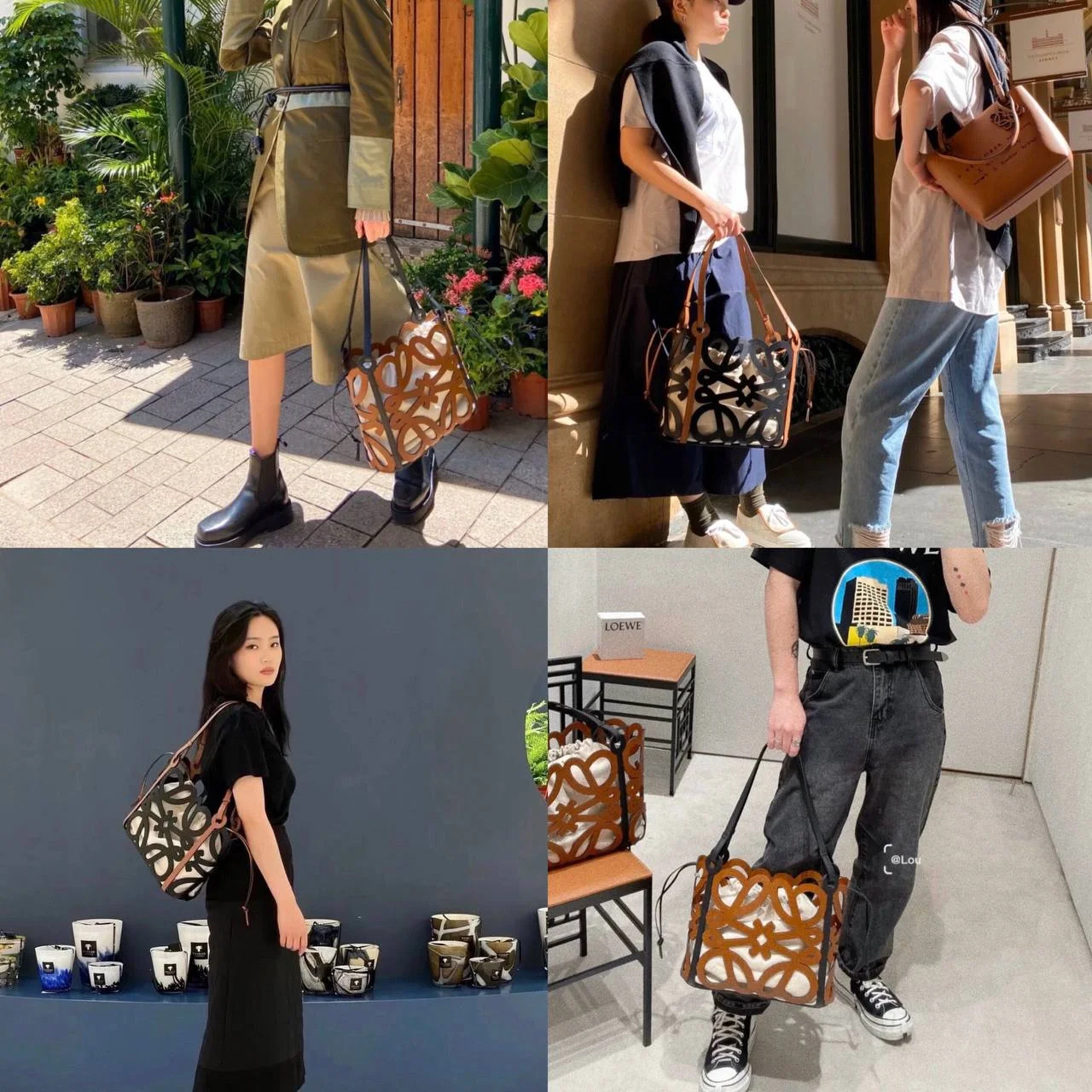 LOEWE鏤空標誌托特包