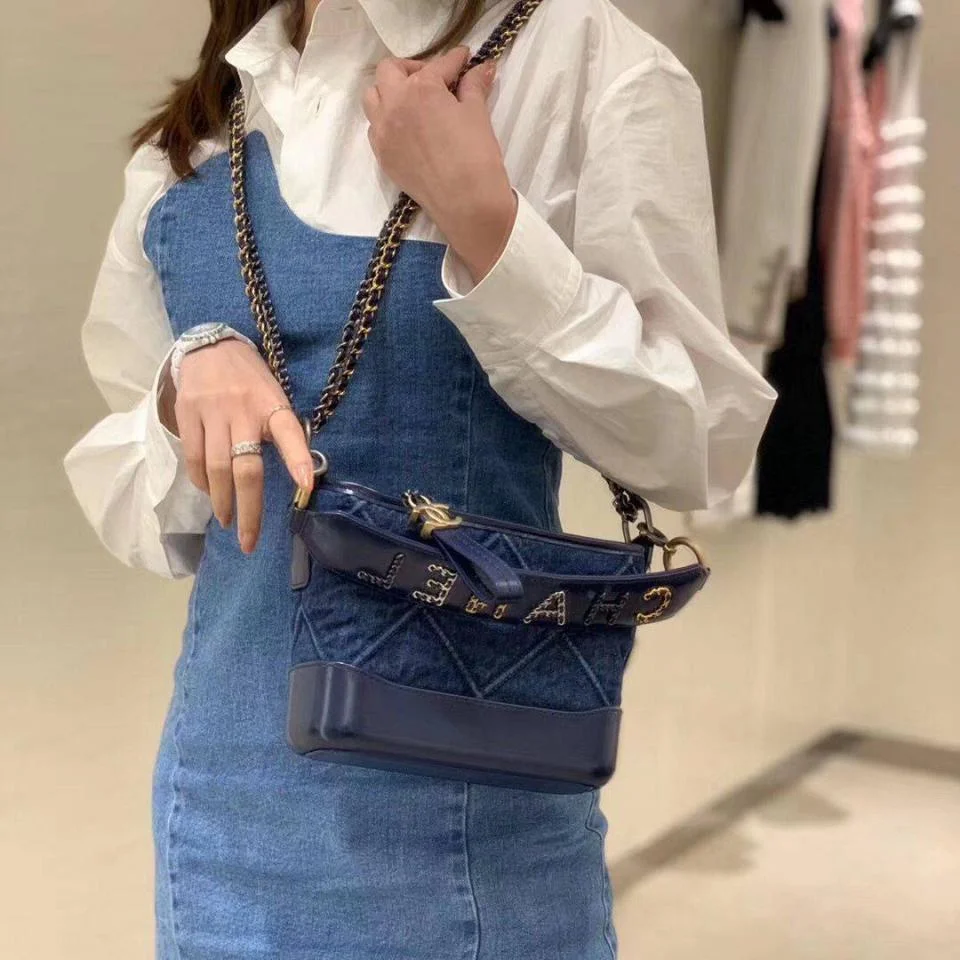 CHANELGabrielle單寧牛仔流浪包(小號)