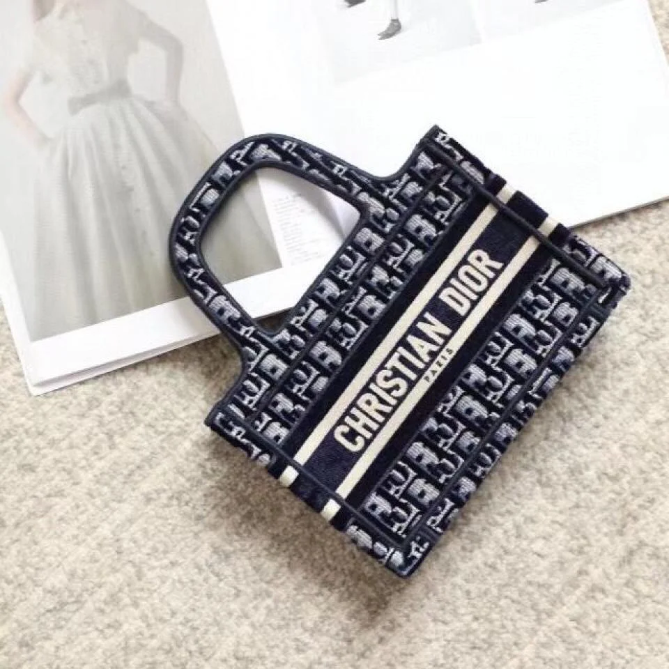 DIOR天鵝絨tote購物袋(迷你)