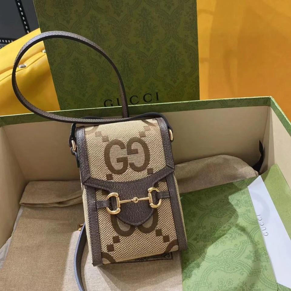 GUCCI大老花雙G手機包