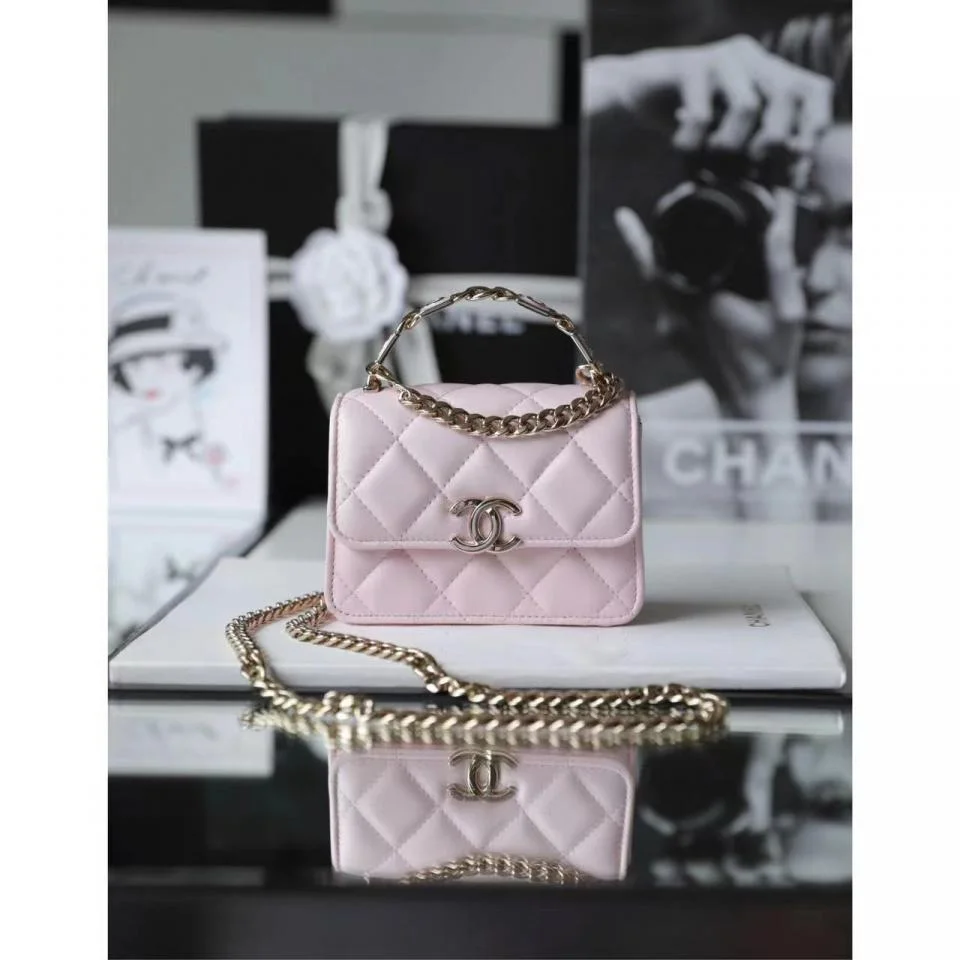 CHANEL琺瑯手柄Mini鏈條包