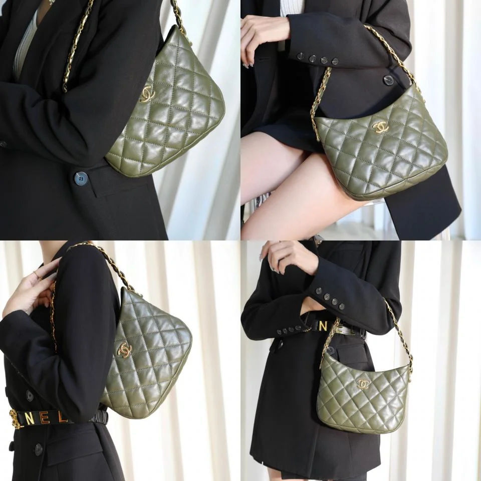 CHANEL22K hobo腋下包(古巴綠小號)