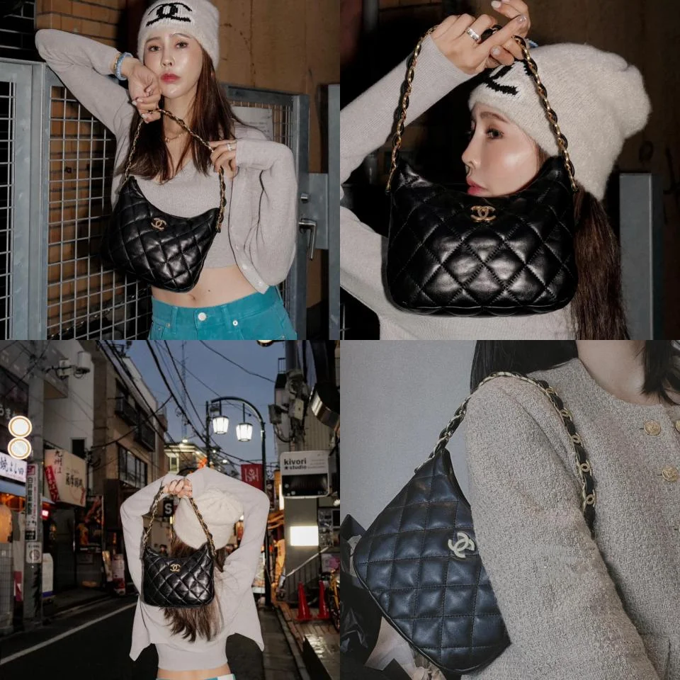 CHANEL22K hobo腋下包(黑色小號)