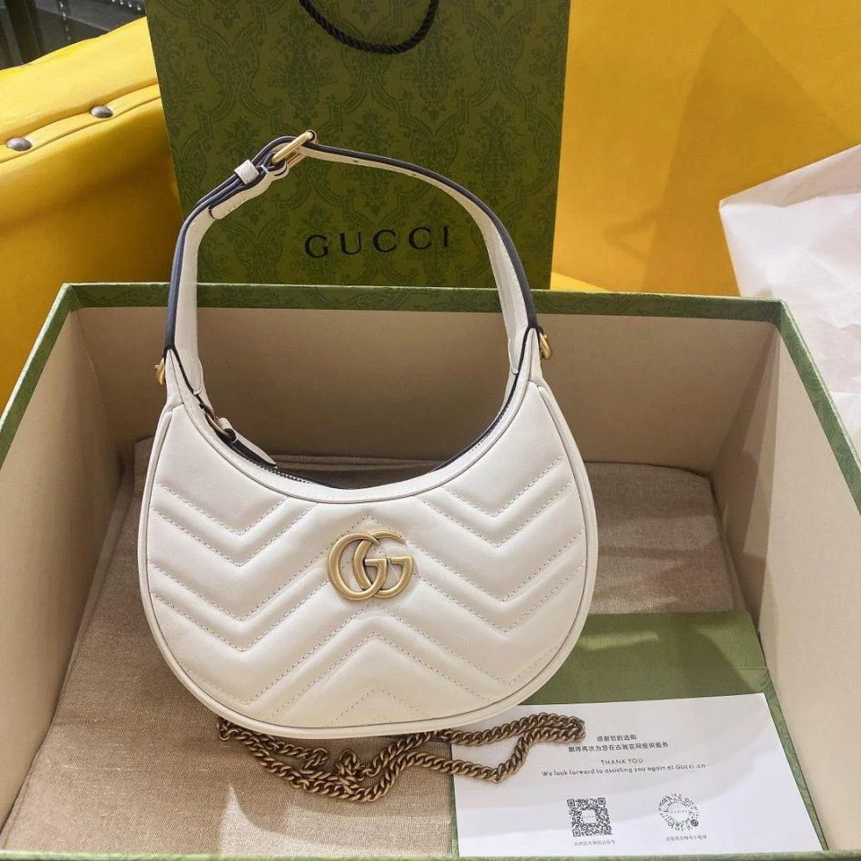 GUCCIMarmont半月造型迷你手袋(白色)