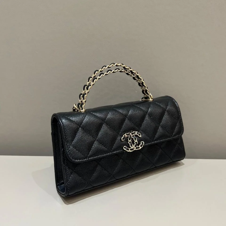 CHANEL23P kelly手柄橫版鏈條包