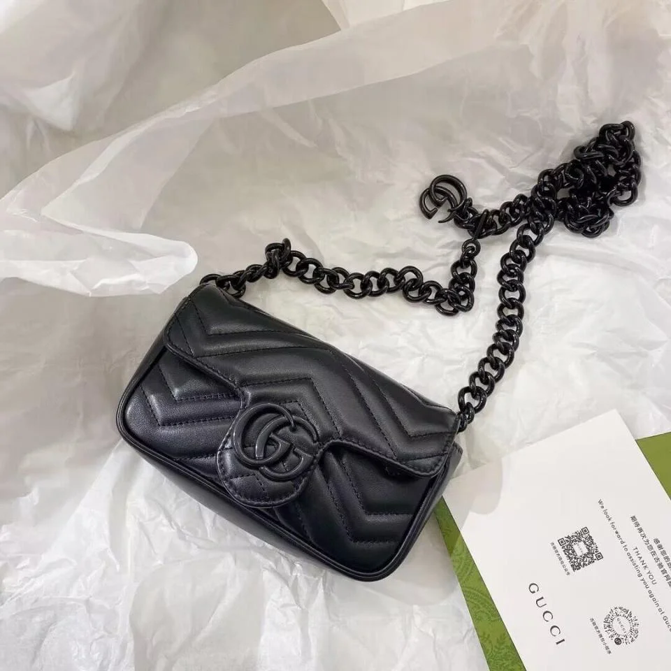 GUCCIMarmont馬卡龍系列迷你肩背包(黑色)