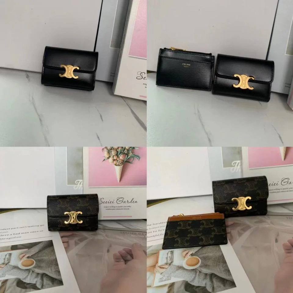 CELINE凱旋門五金扣兩件套卡包