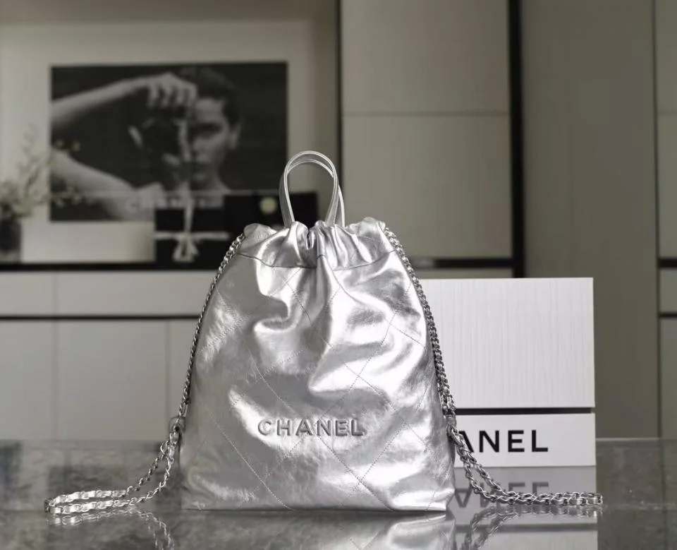 CHANEL23P小號22bag雙肩包
