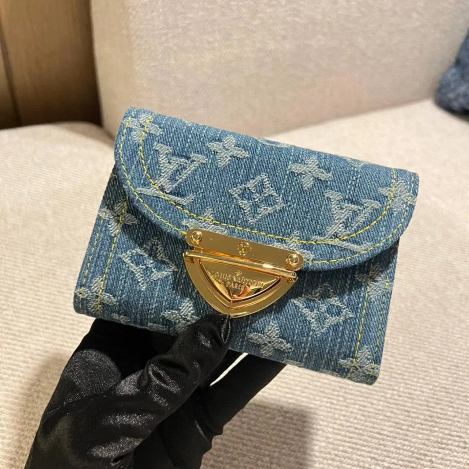 LV牛仔系列三折短夾