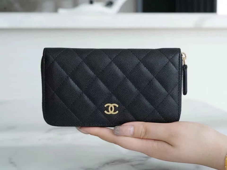 CHANELCF經典拉鍊中長夾
