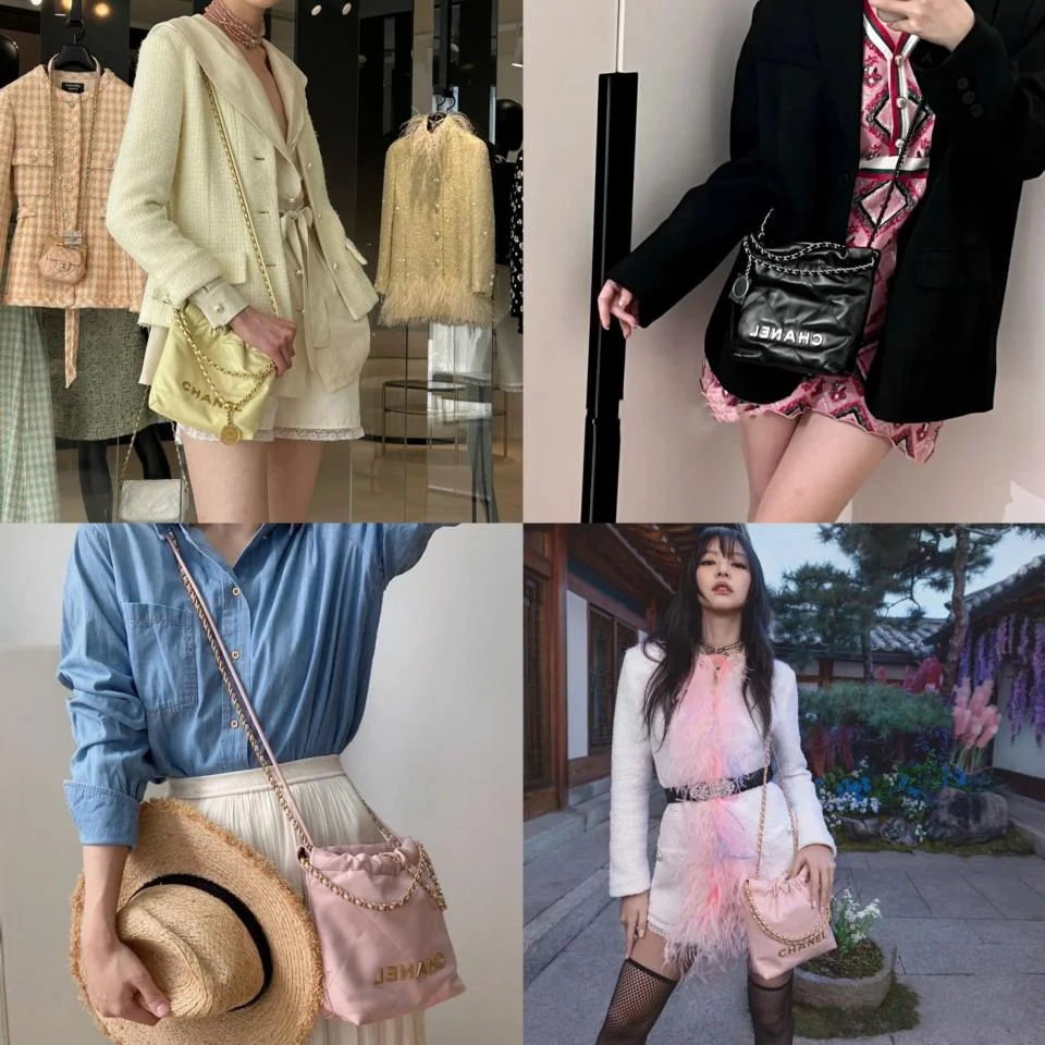 CHANEL23新品Mini垃圾袋(黑銀/粉色/黃色)