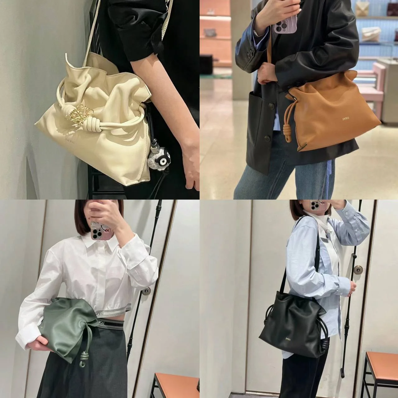 LOEWE燙金字母 Flamenco大號福袋