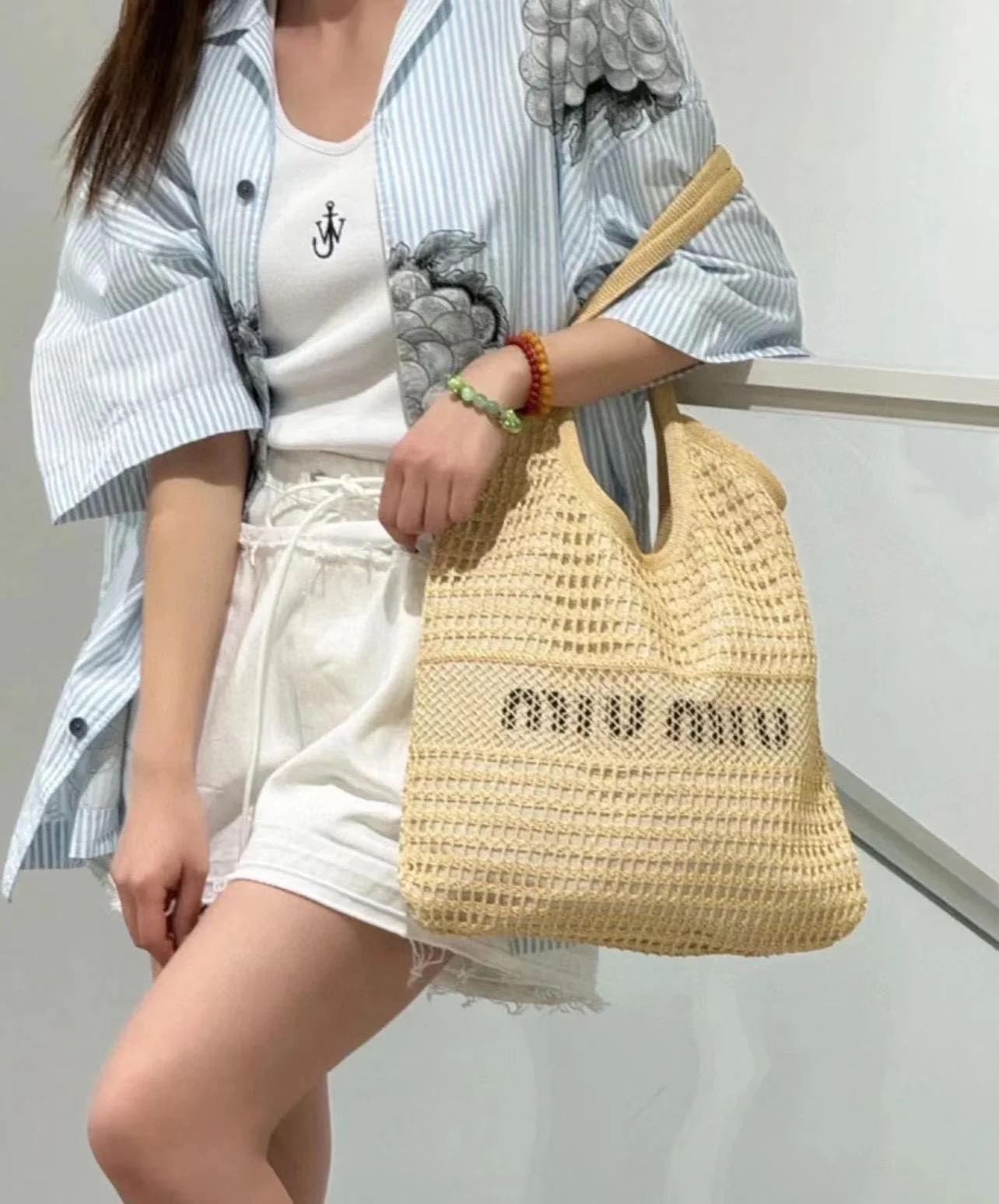 MIU MIU鏤空沙灘包