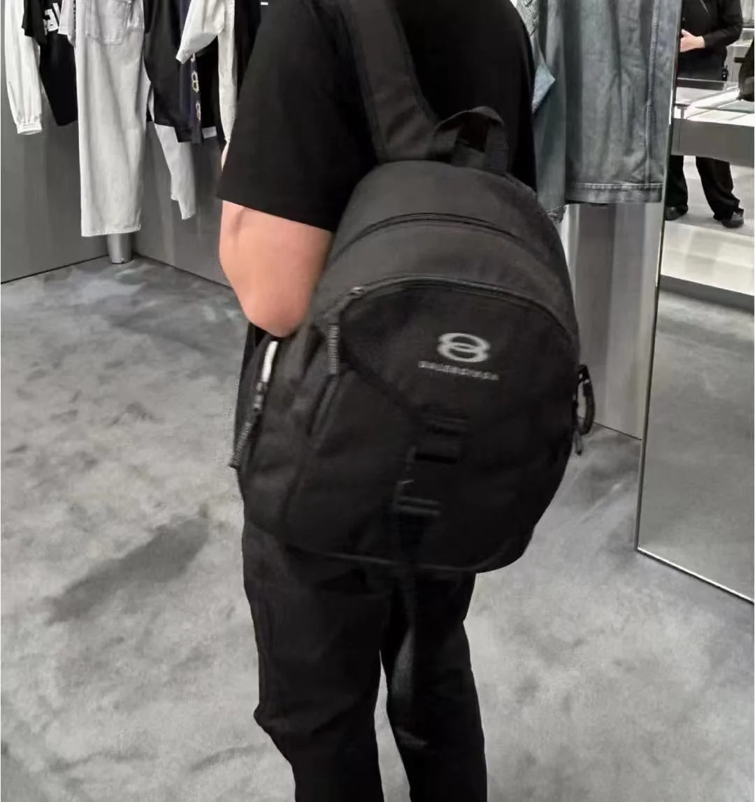 社團限定福利款-Balenciaga 雙環刺繡logo後背包