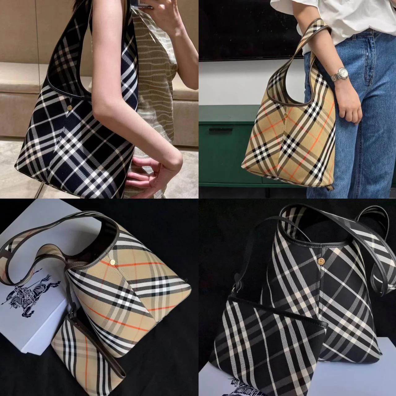 Burberry格紋肩背包 小號