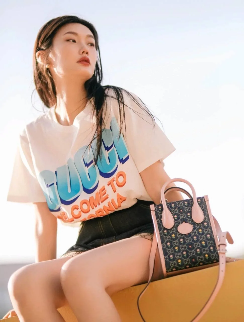 GUCCI彩花迷你托特包