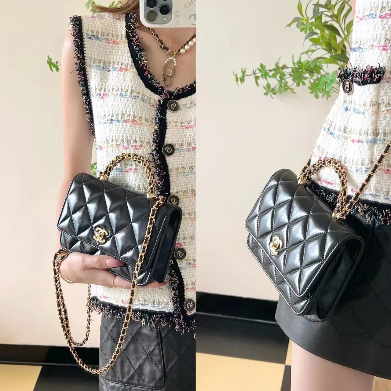 CHANEL24B手柄WOC鏈條包