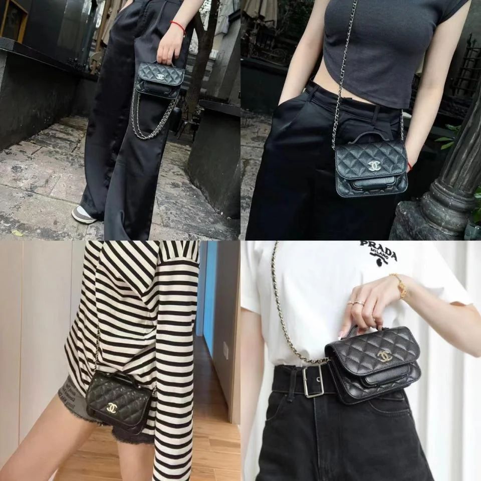 CHANELMini郵差包(黑色)