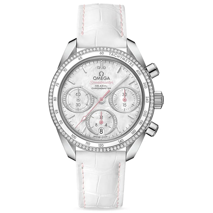 Omega Speedmaster 38 Co-Axial Chronometer Chronograph Steel on Leather Strap - 324.38.38.50.55.001