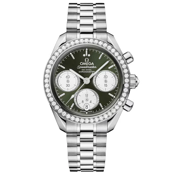 Omega Speedmaster 38, 38mm, Green on Steel Bracelet - 324.15.38.50.60.001