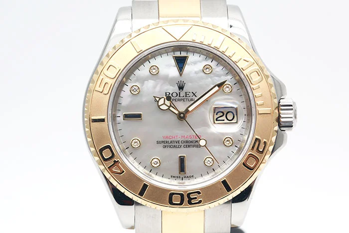 Rolex 勞力士 Yacht-Master 16623 遊艇名仕18k半金款 珍珠母貝面盤藍寶石及鑽石時標 3135機芯 40mm