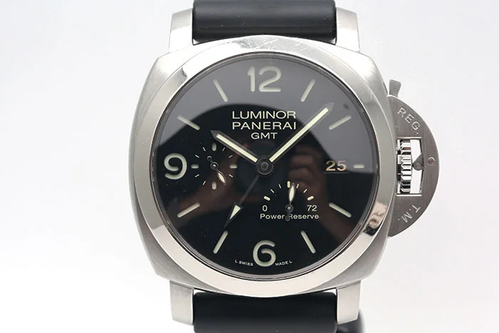 Panerai 沛納海 Luminor Pam321 黑色三明治面盤 動力儲存第二地時間顯示 2014台灣保單 44mm